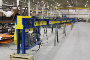 Towline shown at factory before shipment, pit mounted model shown.